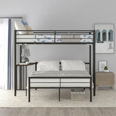 Цельнометаллическая двухъярусная кровать Merax Twin Over со столом, лестницей - Изображение 1 из 4