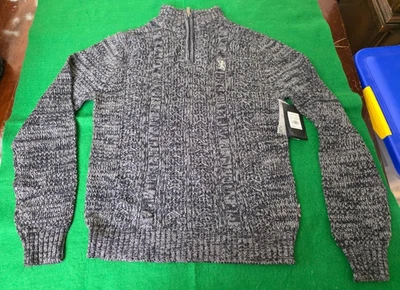 Boy's ENGLISH LAUNDRY Long Sleeve 1/4 Zip Pullover Sweater - Med - Blue Heather - Image 1 of 4