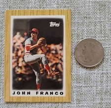 1987 Topps Baseball Major League Leaders Mini #5 John Franco Cincinnati Reds 