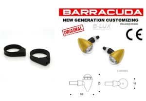 Befestigungen für Motorrad Gabel vorne Ø48>54 + Blinker S3-LED zugelassen GOLD - Bild 1 von 3