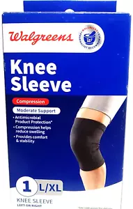 Walgreens ~ moderate Unterstützung Kompression Knie Ärmel ~ Größe L/XL ~ passt links oder rechts - Bild 1 von 4