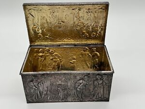Antique Silvered Treasure Box From Europe 