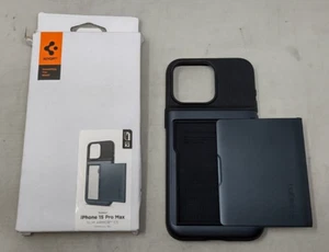 Spigen iPhone 15 Pro Max Case Slim Armor CS Metal Slate ACS06591 - Photo 1 sur 6