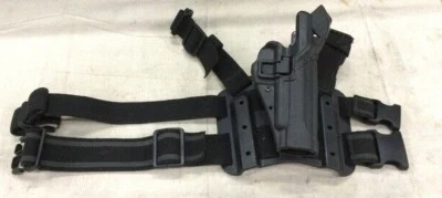 BLACKHAWK L3 BERETTA 92/96 BLACK SERPA USMC DROP-LEG HOLSTER K RH TACTICAL USGI - Image 1 of 3