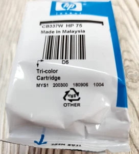 HP 75 Ink CB337W Tri Color Non indica data di scadenza sulla confezione (così com'è) - Foto 1 di 4