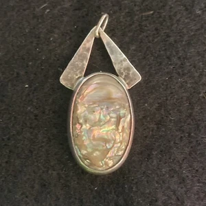 Handgefertigter Sterling und Abalone Anhänger Modern Handwerker - Bild 1 von 8