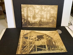 2 Real Photo Postcards, Smithfield, ME Boys Camp, Birch Point Cabin - Picture 1 of 3