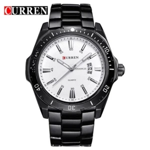 Curren 8110 Men's Tungsten Steel Band Quartz Wrist Watch w/Calendar - Picture 1 of 6