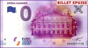 OPERA GARNIER / BILLET SOUVENIR 0 € / NULL EURO-SCHEIN / UEAS 2016-1 - Picture 1 of 1