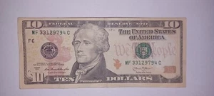 Off Center $10 Dollar Bill Print Error 2013 - Picture 1 of 5