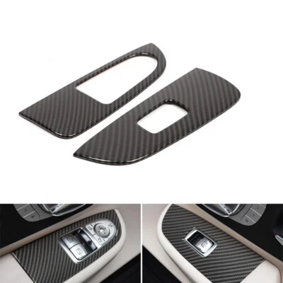 Cubierta de botón interruptor de elevación de ventana estilo carbono para Mercedes Benz Clase V V V250 V260 Foto 1 de 4