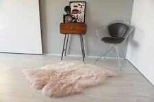 Genuine Natural Double (2) Side by Side Sheepskin Rug | Blush Pink | WHST6
