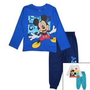 Mickey Mouse Schlafanzug Nachtwäsche Pyjama Jungen Gr. 92 bis 128