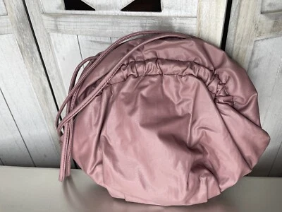 Vintage Faux Leather Clam Shell Tote Mauve Purple Purse Satchel Bag - Image 1 of 4