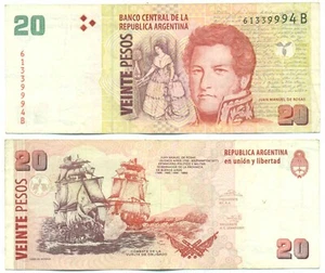 ARGENTINA NOTE 20 PESOS (2004) PRAT GAY-SCIOLI SUFFIX B B# 3514 P 355 VF - Picture 1 of 1