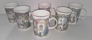 Set of 6 Pre owned DOORWAYS Cats Sue Scullard 10 oz Coffee/Tea Cups - Picture 1 of 8