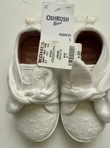 Oshkosh B’Gosh Toddler Girl’s Hilda White Sneaker Flats Size 5 - Picture 1 of 13