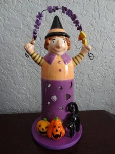 HALLOWEEN Juggling Clown Trick or Treet Ceramic Tea Light Candle Holder . - Picture 1 of 6