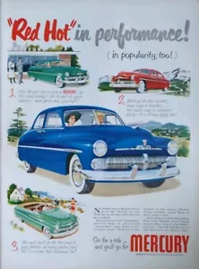 Pubblicità stampa Mercurio 1950 vintage All-American Favorite. Red Hot Performance - Foto 1 di 1