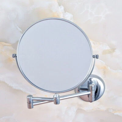 Bathroom Accessories Silver Chrome Wall Mount Beauty Makeup Round Mirror dba633 - Image 1 of 4