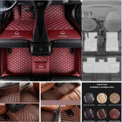 For Porsche Car Floor Mats Carpets Custom Pu Leather Auto All Weather Waterproof Foto 1 de 4