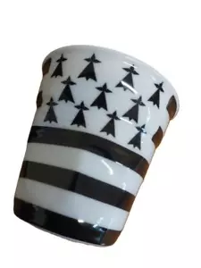 Revol Knickbecher Espresso Weiss Drapeaux : Breton, Porzellan, Mehrfarbig, 6.5 x - Bild 1 von 2