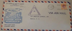 Singapore to Manila Philippines May 10 1941 censored first flight airmail - Picture 1 of 2