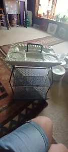 Vintage MCM Ceramic Ashtray Stand, Atomic Abstract SPAGHETTI DRIZZLE NICE!! - Picture 1 of 14