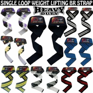 AUSTODEX WEIGHT LIFTING SINGLE LOOP GYM TRAINING GLOVES WRIST SUPPORT BAR STRAPS - Picture 1 of 13