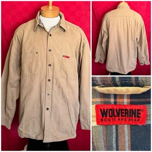 VINTAGE 1990s Wolverine Boots & Gear Flannel Lined Jacket Size XL Twill - Bild 1 von 12