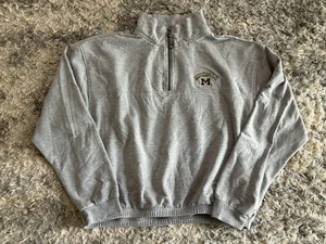 Michigan University Damen Sweatshirt grau Gr. L bestickt Viertelreißverschluss - Bild 1 von 5