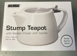 Tetera FORLIFE Stump con tapa SLS e infusor, 18 onzas, blanca - Imagen 1 de 6