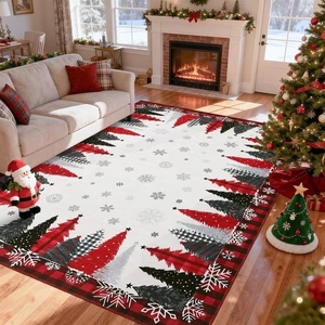 Weihnachten Vorleger 5x7 Waschbar Xmas Deko Fußmatte Rutschfest Faltbar... - Bild 1 von 7