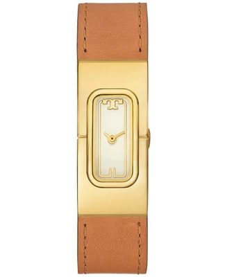 New Tory Burch Women's The T Watch Brown Leather Strap Watch 18mm TBW3047, $298 - Image 1 of 4