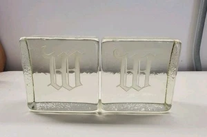 VTG Bookends Pair Solid Glass Block 5.5 Lb Letter W Monogrammed Book Ends 5x2.5” - Picture 1 of 5