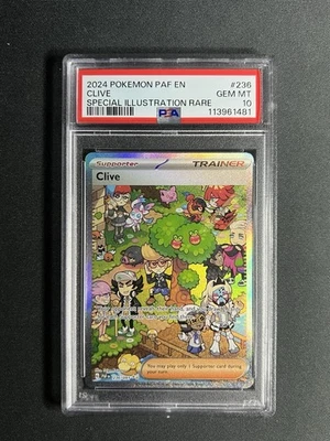 2024 Pokemon SV Paldean Fates PAF EN Clive #236/091 PSA 10 - Image 1 of 2