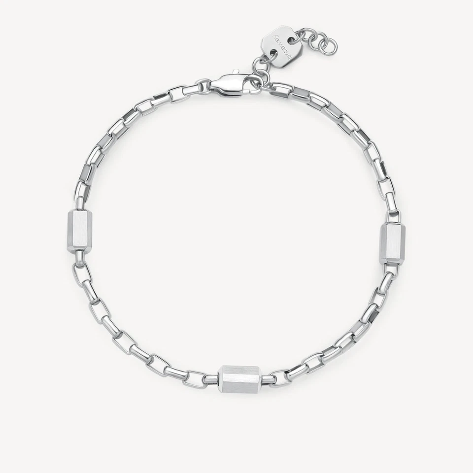 BROSWAY LOGAN BRACCIALE DA UOMO ACCIAIO MAGLIA CATENA BOA14 (4082)
