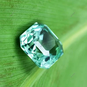 Piedra preciosa suelta cuadrada de zafiro natural Montana verde azulado 4,50 quilates CERTIFICADA - Imagen 1 de 7