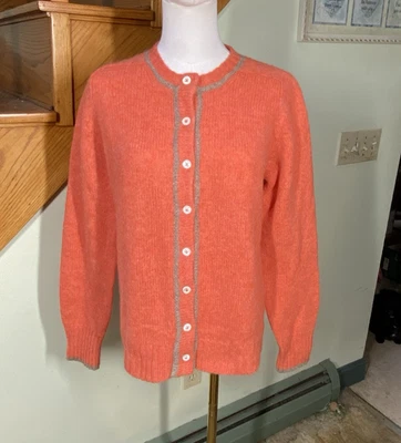 Cárdigan suéter vintage Robert Scott Ltd naranja talla 38 Shetland Lagenlook Foto 1 de 4