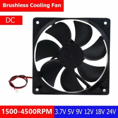 DC 3.7V-24V Brushless Chassis Cooling Fan 8025 80mm x 80mm x 25mm 2 Pin Cable - Image 1 of 4