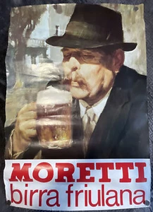 Vintage Birra Friulana Moretti Italiana Werbung Poster Bier 38,5 x 26,5 - Bild 1 von 11