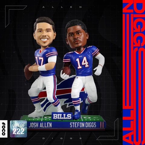Josh Allen & Stefon Diggs Buffalo Bills Bobblemate Dual Bobblehead Ltd Ed #/222 Cover