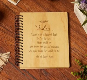 Personalised Dad Sentiment Wooden Photo Album Engraved Gift WPAL-36 - Picture 1 of 3