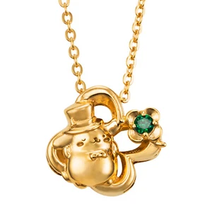 PSL Sanrio Pompompurin 25th Anniversary Necklace Hat Yellow White Clover Gift - Picture 1 of 4