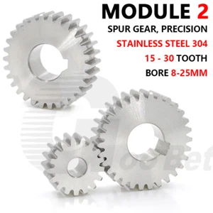 Module 2 Spur Gear 15-30 Tooth Stainless Steel Motor Pinion Flat Gear Precision - Picture 1 of 25