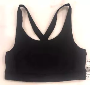 NWT Layer 8 Performance Girls Black Strappy Athletic Sports Bra Size 7/8 Small - Picture 1 of 6