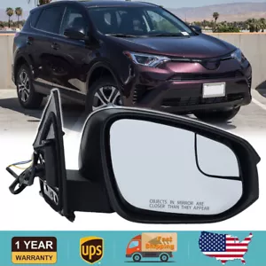 Passenger Side Mirror For 2016-2018 Toyota RAV4 Manual Folding Power Glass Right - Foto 1 di 19