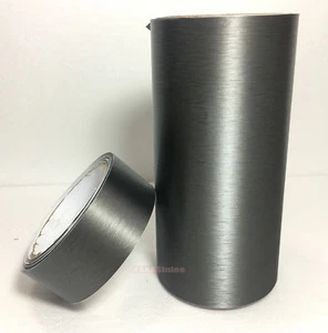 Tira - Cinta adhesiva de vinilo cepillado de metal mate para casa de automóvil gris AB - Imagen 1 de 10