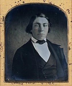 Handsome Teenage Boy With Longer Hair Tinted Face 1/6 Plate Daguerreotype K514 - Picture 1 of 3
