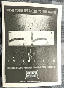 NUCLEAR ASSAULT / 1990 GLENN EVANS / C.I.A. IN THE RED LP MAGAZINE PRINT AD - Picture 1 of 1